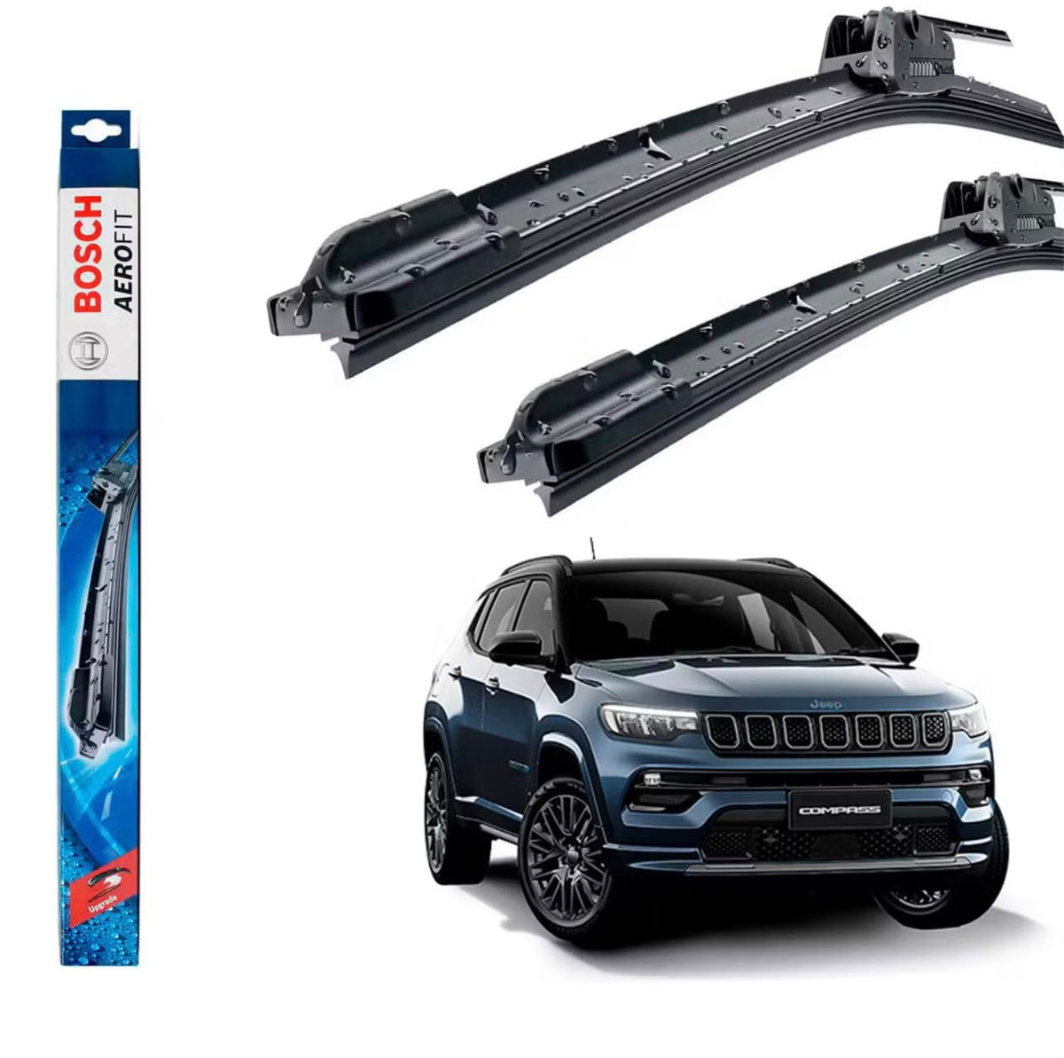Par Palheta Limpador Parabrisa Bosch Aerofit Jeep Compass 2016 A 2026