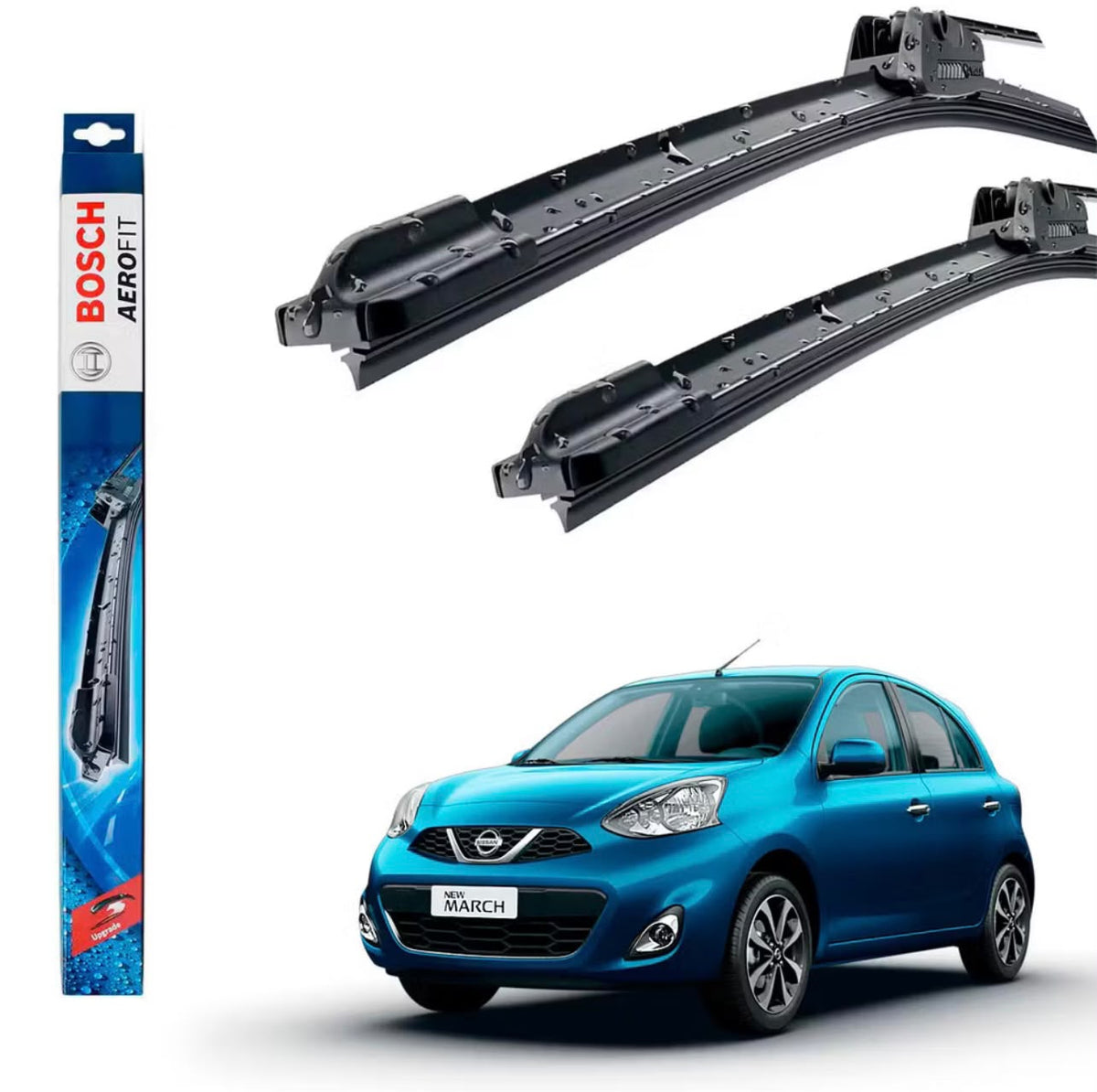 Par Palheta Limpador Parabrisa Bosch Aerofit Nissan March 2011 A 2020 AF21 AF14