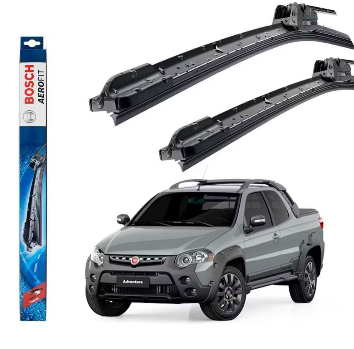 Par Palheta Limpador Parabrisa Bosch Aerofit Fiat Strada Nova Strada Original