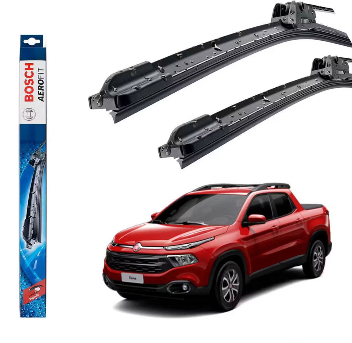 Par Palheta Limpador Parabrisa Bosch Aerofit Fiat Toro 2016 A 2026 AF24M AF18M