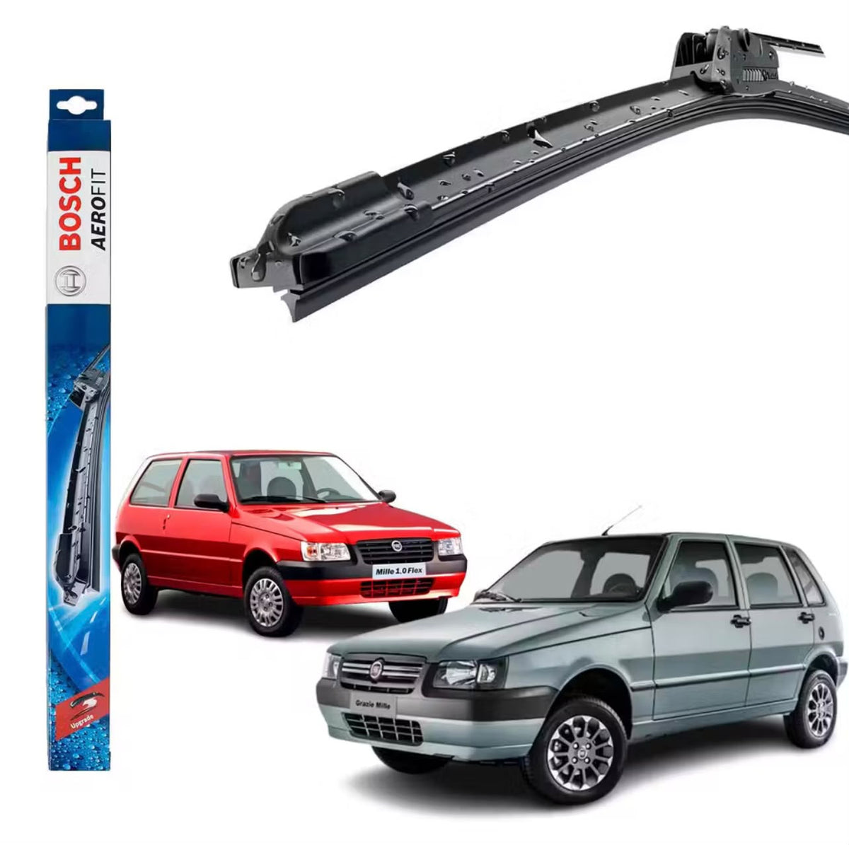 Par Palheta Limpador Parabrisa Bosch Aerofit Fiat Uno Novo Uno Mille